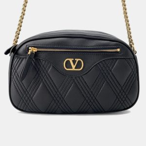 Valentino Garavani Quilty 67 Medium Black Leather Zip-Up Shoulder Bag, Handbags - Luxury Closet catalog