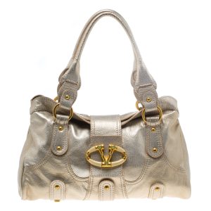 Valentino Gold Leather Crystal Catch Satchel, Satchels - Luxury Closet catalog
