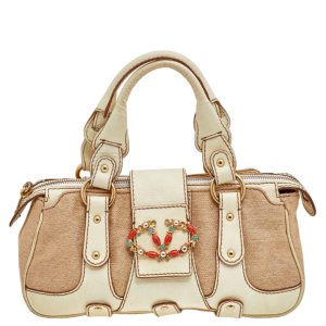 Valentino Cream/Beige Fabric And Leather VLogo Flap Shoulder Bag, Satchels - Luxury Closet catalog