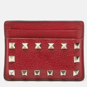 Valentino Red Leather Rockstud Card Holder, Wallets & Money Clips - Luxury Closet catalog