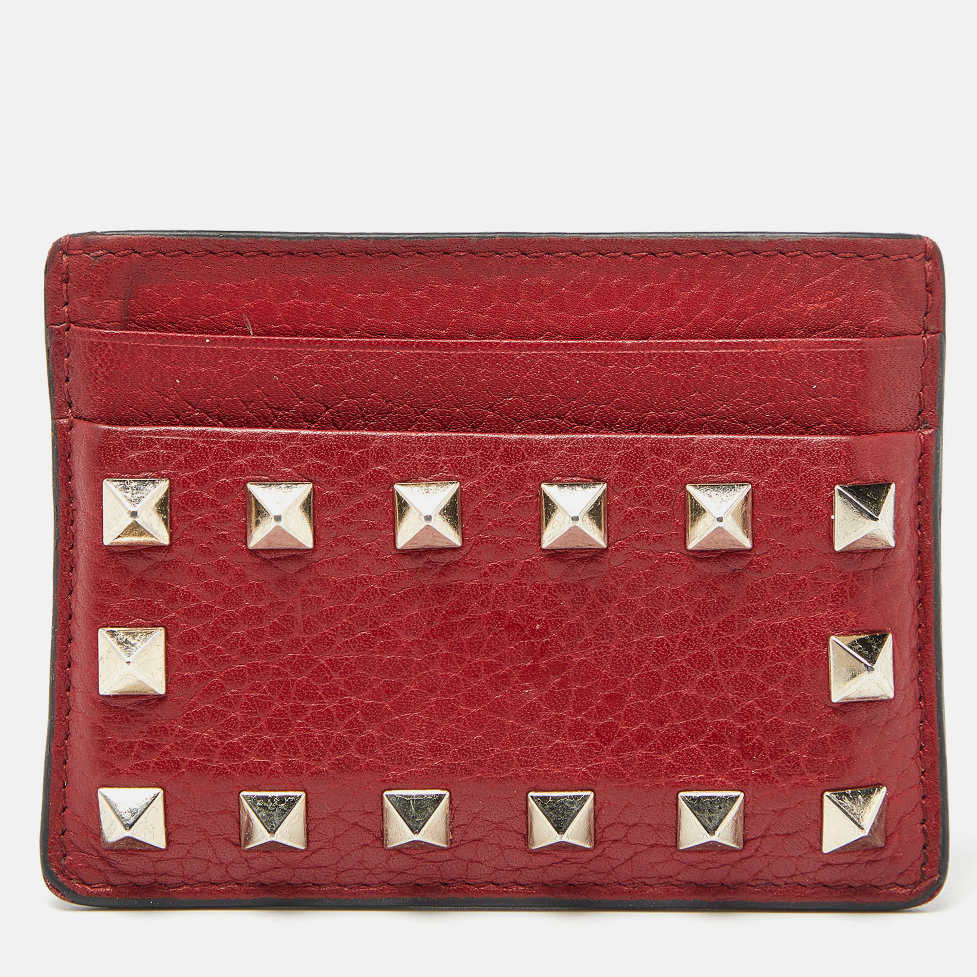 Valentino Red Leather Rockstud Card Holder, Wallets & Money Clips - Luxury Closet catalog