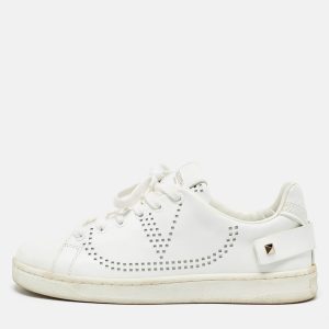 Valentino White Leather and Feather Backnet Sneakers Size 35.5, Athletic Shoes & Sneakers - Luxury Closet catalog