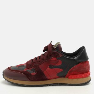 Valentino Red Leather and Canvas Rockrunner Low Top Sneakers Size 39, Athletic Shoes & Sneakers - Luxury Closet catalog