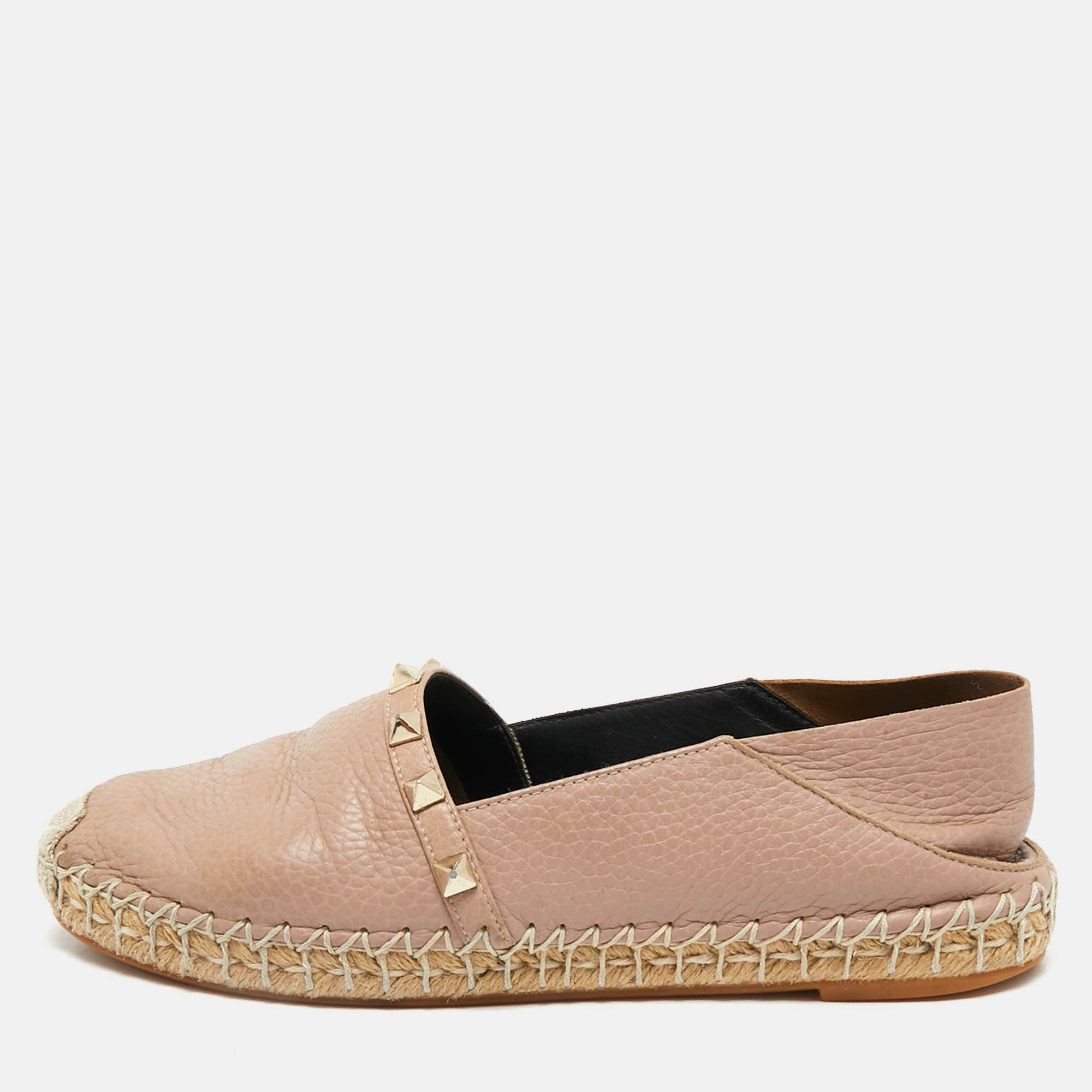 Valentino Dusty Pink Leather Rockstud Espadrille Flats Size 36, Flats - Luxury Closet catalog