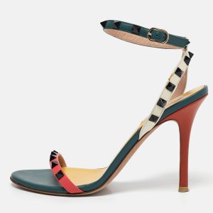 Valentino Multicolor Leather Rockstud Ankle Strap Sandals Size 39, Sandals - Luxury Closet catalog