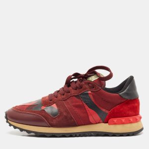 Valentino Red/Burgundy Leather and Suede Rockrunner Sneakers Size 38, Athletic Shoes & Sneakers - Luxury Closet catalog