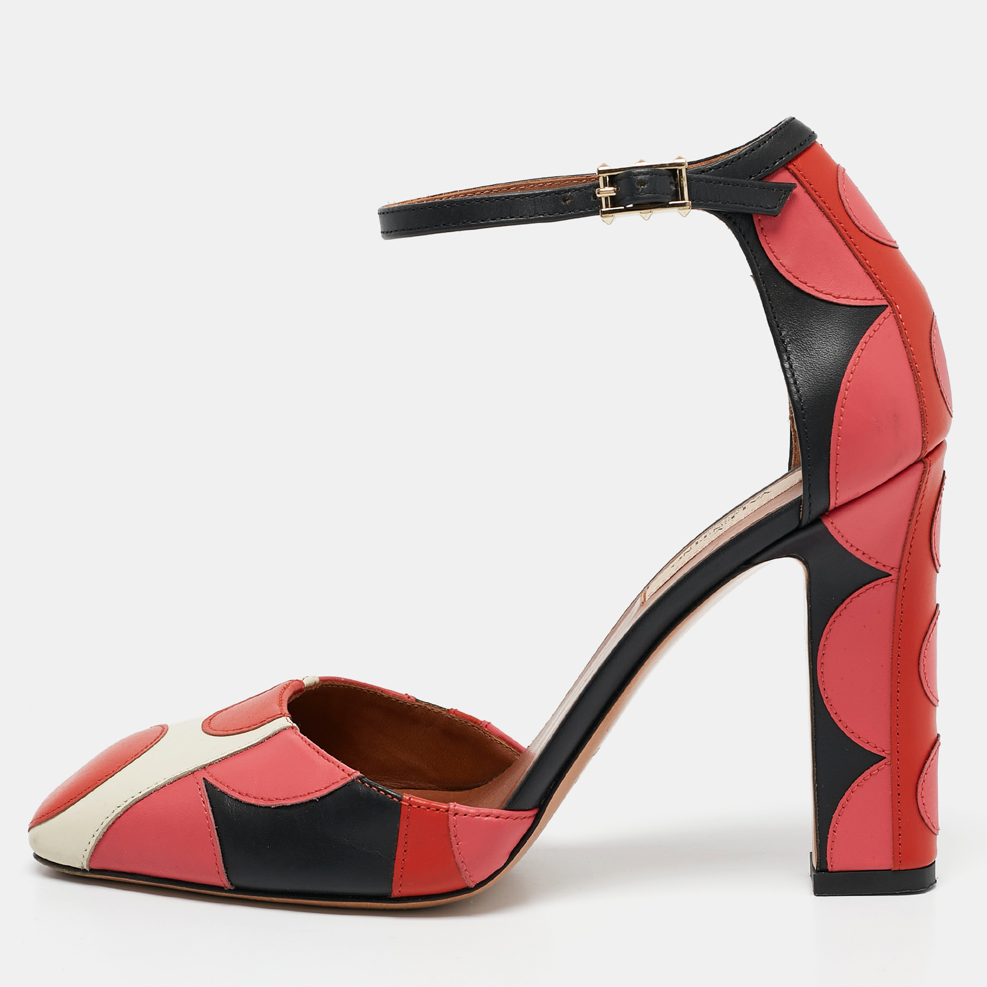 Valentino Multicolor Leather Carmen Square-Toe Ankle Strap Pumps Size 38, Pumps - Luxury Closet catalog