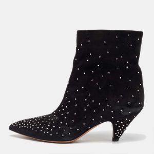 Valentino Black Suede Rockstud Ankle Boots Size 39.5, Boots - Luxury Closet catalog