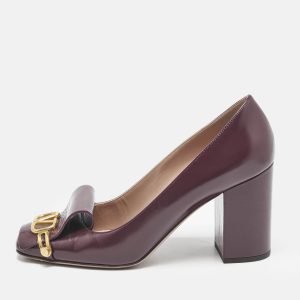 Valentino Purple Leather VLogo Club Block Heel Pumps Size 41, Pumps - Luxury Closet catalog