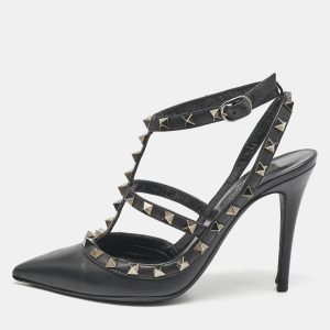 Valentino Black Leather Rockstud Ankle Strap Pumps Size 36, Pumps - Luxury Closet catalog