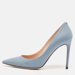 Valentino Blue Leather Pointed Toe Pumps Size 39.5, Pumps - Luxury Closet catalog