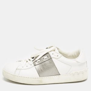 Valentino White/Grey Leather Open Low Top Sneakers Size 40, Athletic Shoes & Sneakers - Luxury Closet catalog