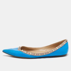 Valentino Blue Leather Rockstud Ballet Flats Size 39, Flats - Luxury Closet catalog