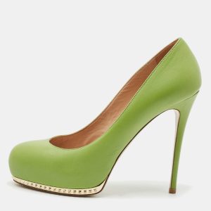 Valentino Green Leather Rockstud Platform Pumps Size 37, Pumps - Luxury Closet catalog