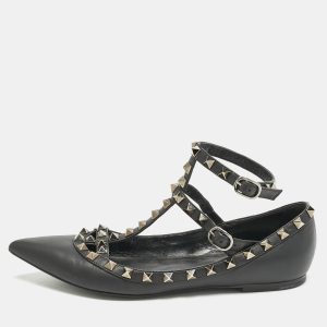 Valentino Black Leather Rockstud Ballet Flats Size 36, Flats - Luxury Closet catalog