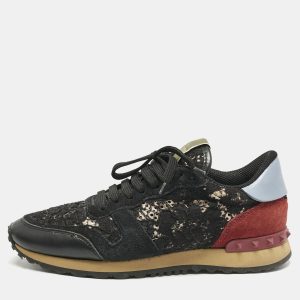 Valentino Multicolor Lace and Leather Rockrunner Low Top Sneakers Size 39, Athletic Shoes & Sneakers - Luxury Closet catalog