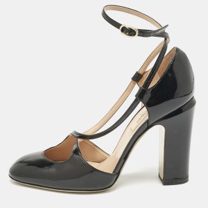 Valentino Black Patent Leather Ankle Strap Block Heel Pumps Size 36, Pumps - Luxury Closet catalog