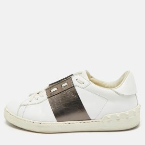 Valentino White/Bronze Leather Open For A Change Rockstud Sneakers Size 39, Athletic Shoes & Sneakers - Luxury Closet catalog