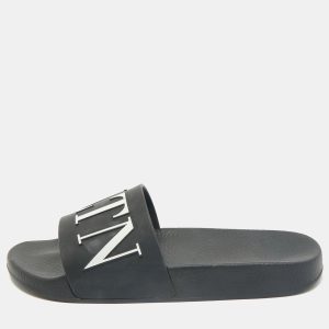 Valentino Black Rubber VLTN Pool Slide Flat Size 40, Flats - Luxury Closet catalog