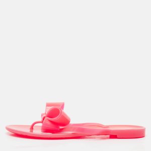 Valentino Red Jelly Bow Accents Slide Flats Size 37, Sandals - Luxury Closet catalog