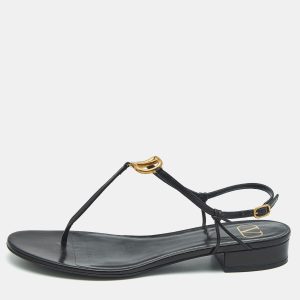 Valentino Black Leather VLogo Thong Sandals Size 40, Sandals - Luxury Closet catalog