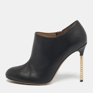 Valentino Black Leather Rockstud Heel Ankle Length Boots Size 37, Boots - Luxury Closet catalog