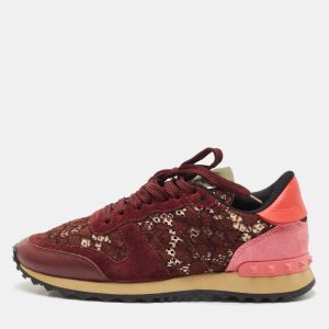 Valentino Multicolor Lace and Leather Rockrunner Sneakers Size 38, Athletic Shoes & Sneakers - Luxury Closet catalog