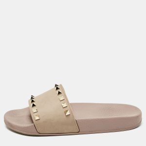 Valentino Dusty Pink Rubber Rockstud Slides Size 38, Flats - Luxury Closet catalog