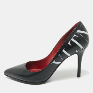 Valentino Black Leather VLTN Pointed Toe Pumps Size 35.5, Pumps - Luxury Closet catalog