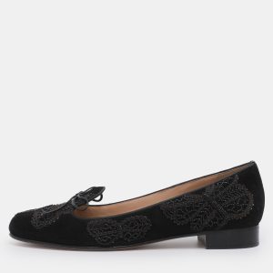 Valentino Black Suede Butterfly Embroidered Ballet Flats Size 41, Flats - Luxury Closet catalog
