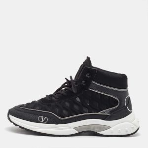 Valentino Black Mesh, Suede and Leather Mid Top Sneakers Size 38, Athletic Shoes & Sneakers - Luxury Closet catalog