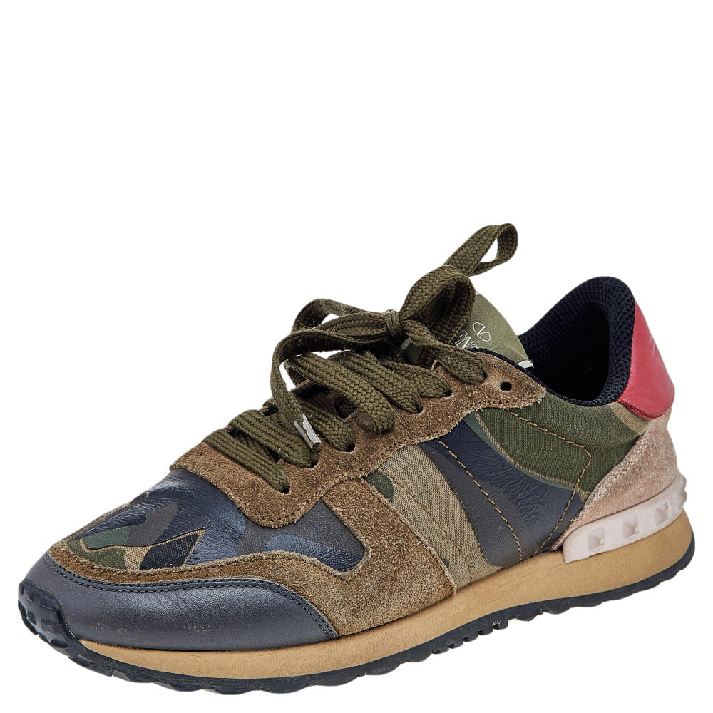 Valentino Multicolor Camouflage Suede And Leather Rockrunner Sneakers Size 36, Athletic Shoes & Sneakers - Luxury Closet catalog