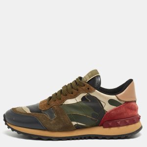 Valentino Multicolor Camouflage Print Canvas and Leather Rockrunner Sneakers Size 36, Athletic Shoes & Sneakers - Luxury Closet catalog