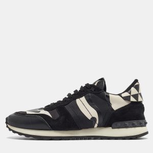 Valentino Black/White Camo Print Leather and Canvas Rockrunner Sneakers Size 39.5, Athletic Shoes & Sneakers - Luxury Closet catalog
