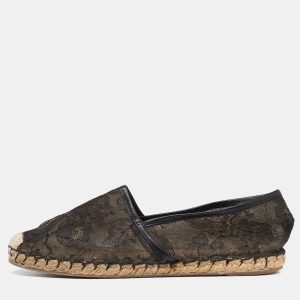 Valentino Black Floral Lace Espadrille Flats Size 40, Flats - Luxury Closet catalog