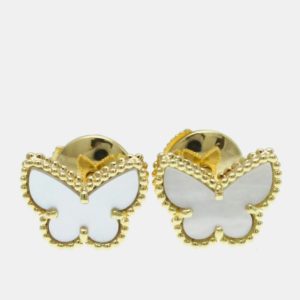 Van Cleef & Arpels 18K Yellow Gold, Mother of Pearl Butterfly Sweet Alhambra Studs Earrings, Earrings - Luxury Closet catalog