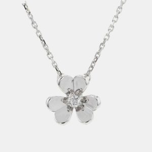 Van Cleef & Arpels 18K White Gold Frivole Pendant Mini Model Size Mini, Necklaces - Luxury Closet catalog