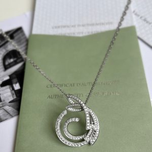 Van Cleef & Arpels 18K White Gold Contes d'Hiver Full Diamond Pendant Necklace, Necklaces - Luxury Closet catalog