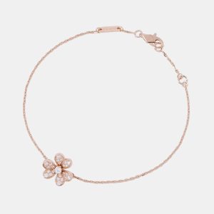 Van Cleef & Arpels Mini Frivole Pave 18K Rose Gold Diamond Bracelet, Bracelets - Luxury Closet catalog