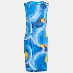 Versace Collection Blue Abstract Print Cotton Sleeveless Short Dress L, Dresses - Luxury Closet catalog