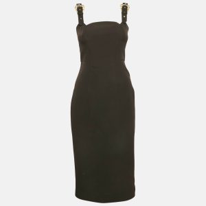 Versace Jeans Couture Black Crepe Buckle Detail Sleeveless Dress S, Dresses - Luxury Closet catalog