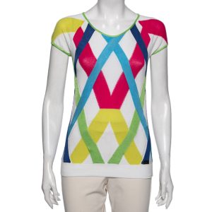 Versace Jeans Couture Multicolor Stripe Cap Sleeves Top M, Shirts & Tops - Luxury Closet catalog