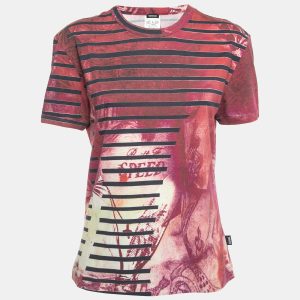 Versace Jeans Couture Pink All-Over Print stretch Cotton Short Sleeve T-Shirt L, Shirts & Tops - Luxury Closet catalog