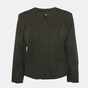 Versace Jeans Black Jacquard Button Front Jacket M, Coats & Jackets - Luxury Closet catalog