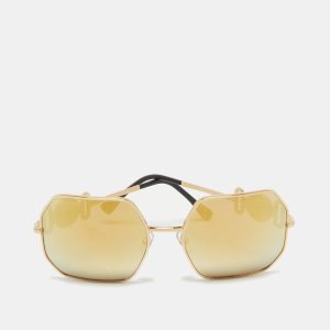 Versace Gold Tone/Grey Mirrored VE 2248 Geometric Sunglasses, Sunglasses - Luxury Closet catalog