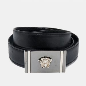 Versace Black Leather Icon Medusa Belt 90CM, Belt Buckles - Luxury Closet catalog