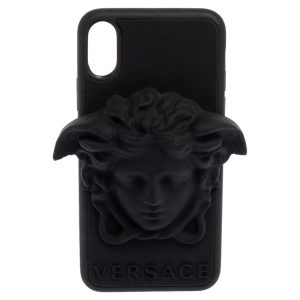 Versace Black Silicone Medusa iPhone X Cover, Mobile Phone Cases - Luxury Closet catalog