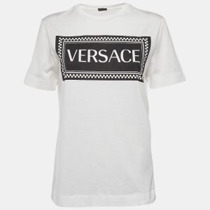 Versace White Logo Print Cotton T-Shirt S, Shirts & Tops - Luxury Closet catalog
