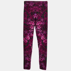 Versace Pink/Multicolor Printed Jersey Leggings S, Clothing - Luxury Closet catalog