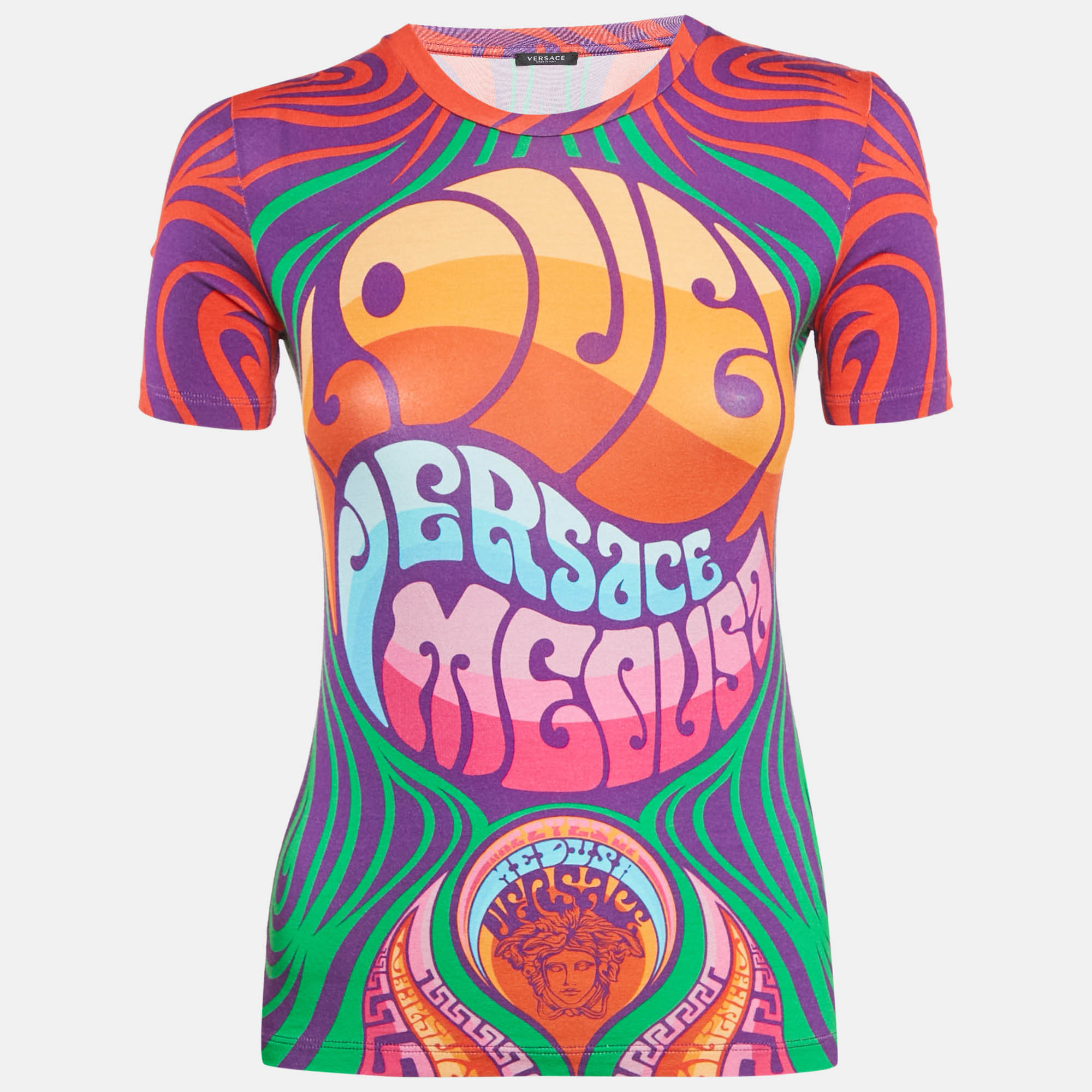 Versace Multicolor Printed Jersey Crew Neck T-Shirt S, Shirts & Tops - Luxury Closet catalog